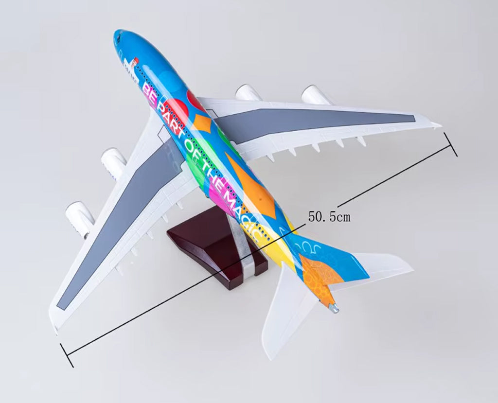 Emirates Dubai Expo 2022 Airbus A380 with LED - Scale 1:160 (47 cm / 18.5 in)