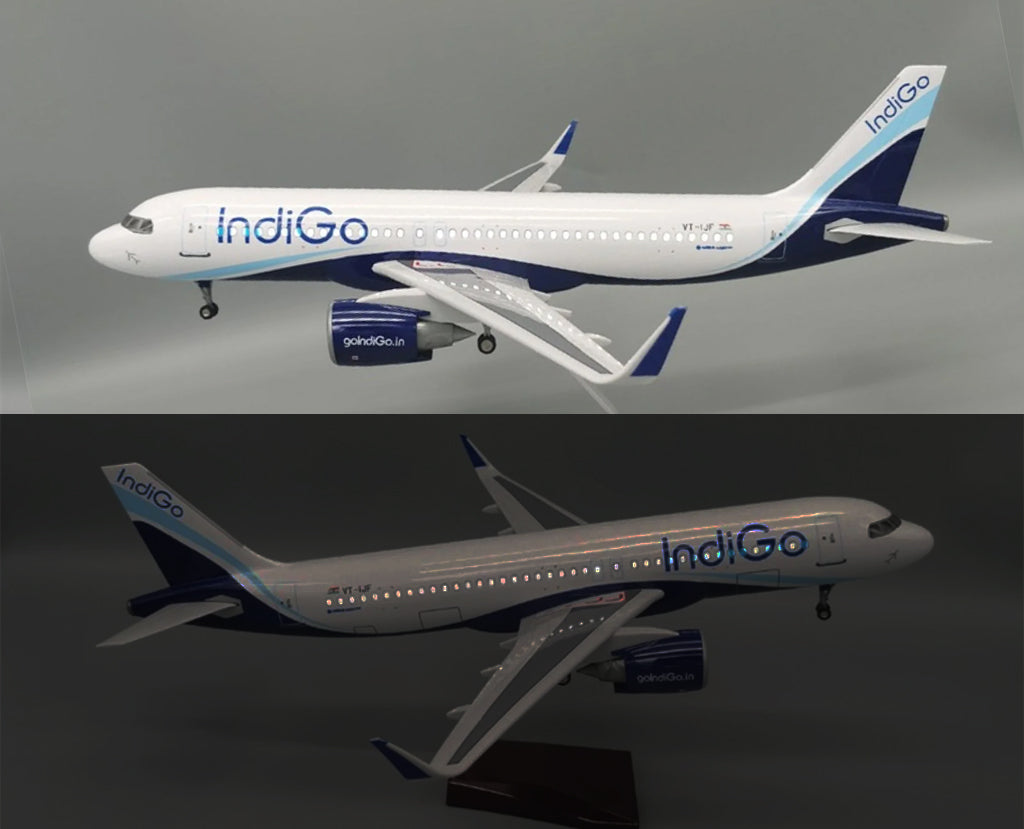 IndiGo Airbus A320 with LED - Scale 1:80 (47 cm / 18.5 in)