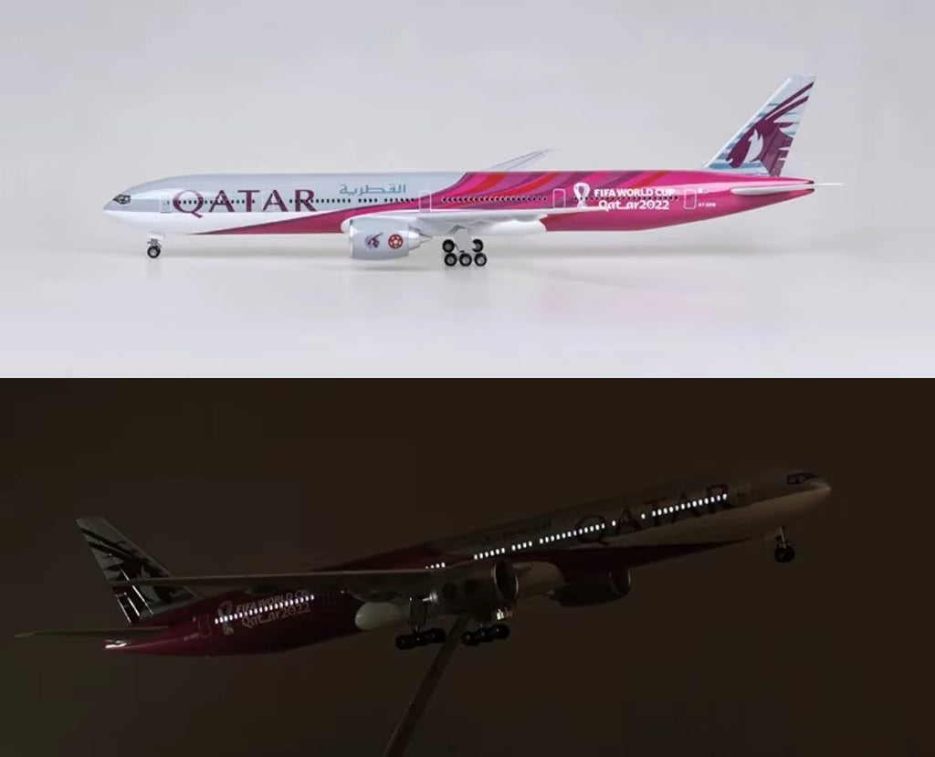 Qatar Airways 2022 World Cup B777 with LED - Scale 1:160 (47 cm / 18.5 in)