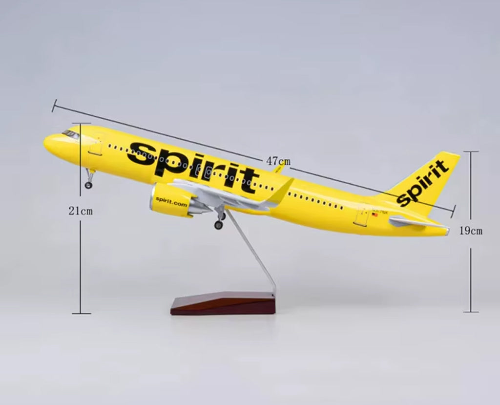 Spirit Airbus A320neo with LED - Scale 1:80 (47 cm / 18.5 in)